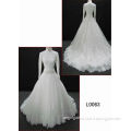 long sleeves classical wedding gown